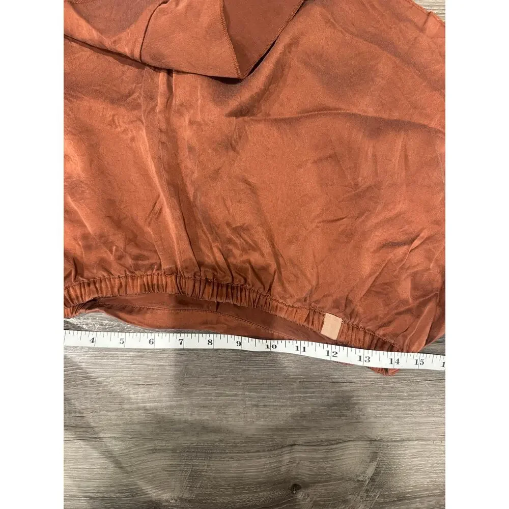 Lunya Washable Silk Tulip Back Pajama Set Size Medium EUC Brown - Picture 8 of 10